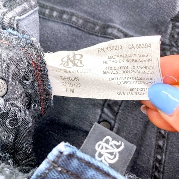 Rock & Republic Berlin Jeans 12M Women Stretch 6M - Picture 6 of 11